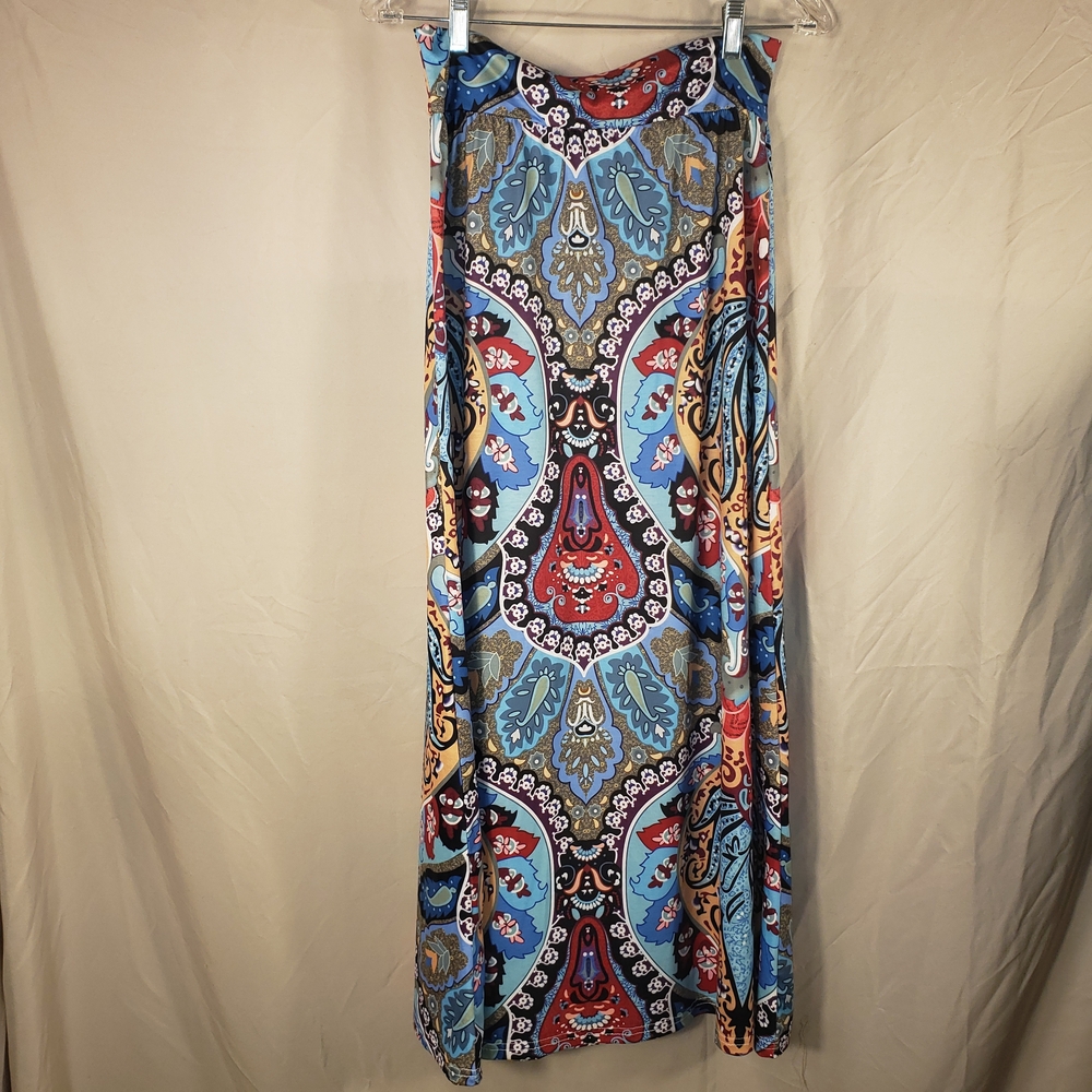 Vibrant Paisley Maxi Skirt - 6 - Picture 1 of 2